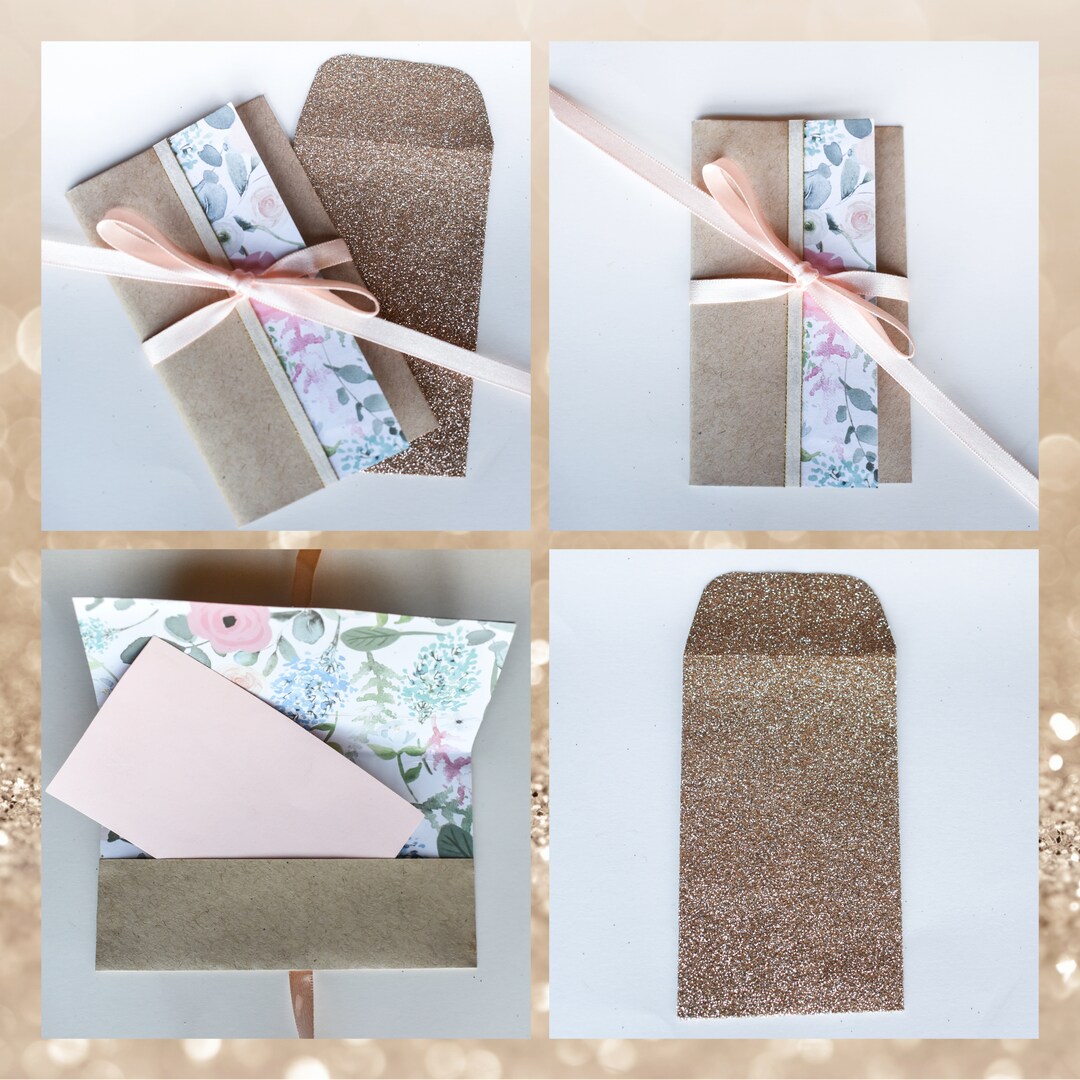Peach Blush Floral Kraft and Glitter Gift Card Holder Set of 2 | MakerPlace by Michaels Peach Blush Floral Kraft and Glitter Gift Card Holder Set of 2 | MakerPlace by Michaels